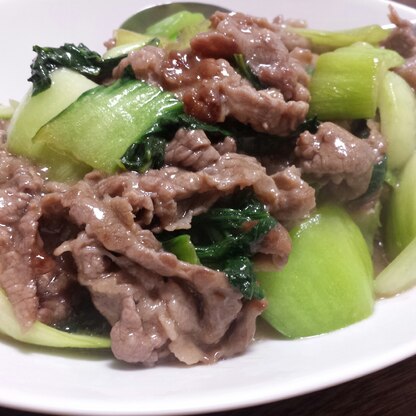 簡単♪チンゲン菜と牛肉の甘辛炒め